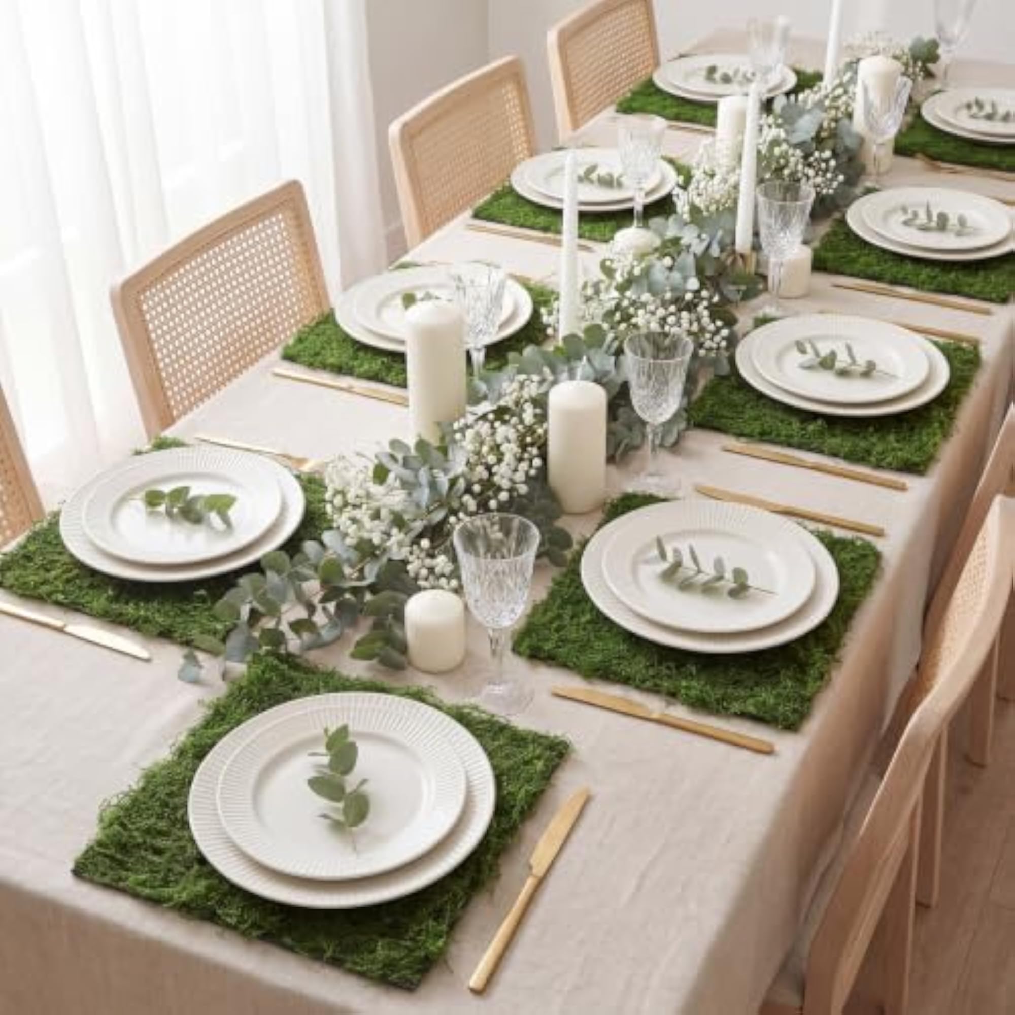 6 Pcs Artificial Moss Mat Roll for Party Decoration