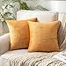 MIULEE Funda de Cojin de Terciopelo para Sofá Funda de Almohada Estampado Dorado Funda de Cojines Moderna Cojines Decorativos Decoracion para Salon Silla Habitacion Cama 2 Piezas 45x45 cm Naranja