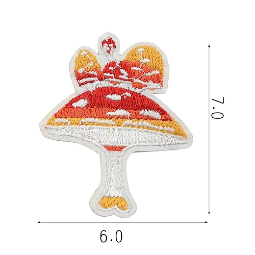 LZHLMCL Parches Termoadhesivos 12 Piezas De Flores De Setas Parches De Planchado De Cactus Rayas Ropa Pegatinas Bordadas Insignias De Ropa Apliques De Hierro