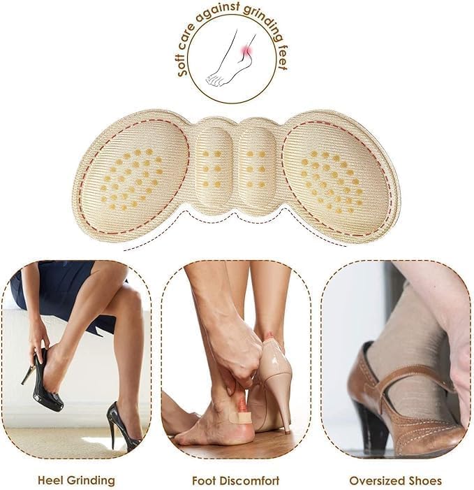 ARSHOM 1 Pair Heel Grip Pads for Shoes Anti Slip Shoe Heel Cushion and Shoe Bite Protector Self Adhesive Back Heel Padding for Loose Shoes High Heels Pumps Sneakers and Formal Footwear for Men and Women 4