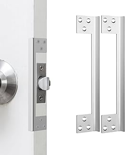 2 Pack 7-Inch L-Shaped Door Latch Guard - Anti-Pry Deadbolt Security Reinforcement, Stainless Steel for Outswing Wooden/Metal Doors