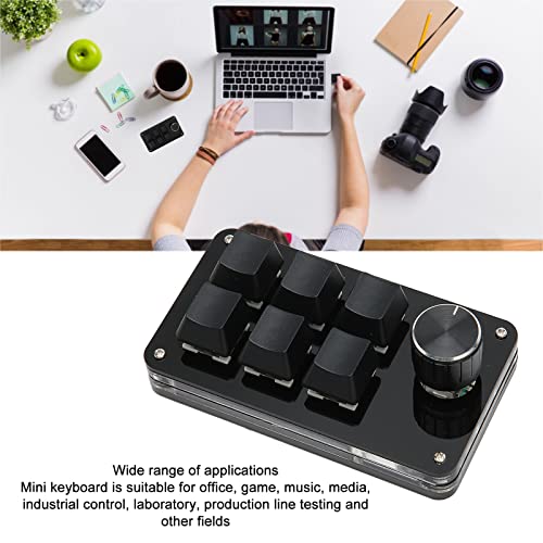 Clavier de jeu USB programmable avec mini touches mécaniques bleues et molette PC - 5