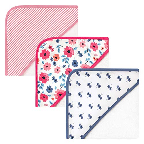 Image of Touched by Nature Unisex Baby Organic Cotton Hooded Towels, Garden Floral, One Size