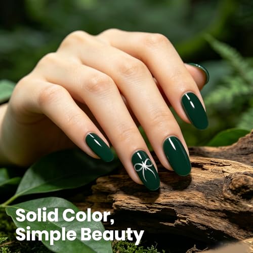 Image of Beetles Dark Green Gel Polish - Forest Shadow, 1pc 15ml Full Size HEMA-Free Deep Forest Green Fall Gel Polish Soak Off UV LED, Glossy Solid Color Nail Art Salon DIY Manicure