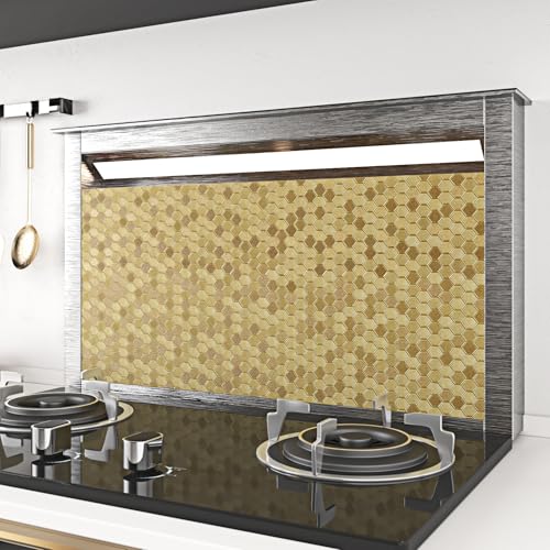 Papel de contacto de acero inoxidable dorado para renovar salpicaderos de cocina 7