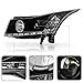 ACANII - For 2011-2016 Chevy Cruze LED Strip DRL Halo Black Housing Projector Headlights Headlamps, Driver & Passenger