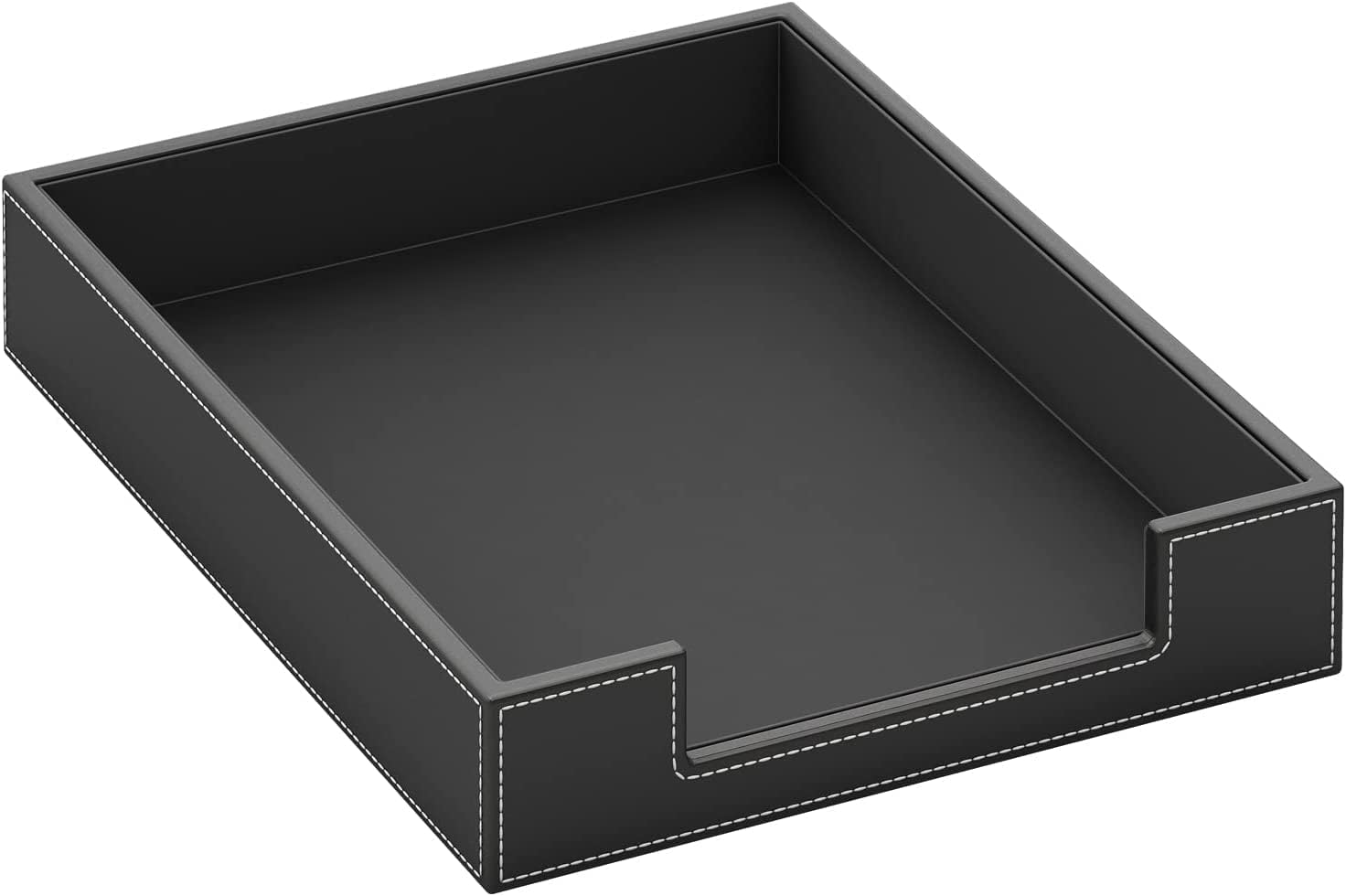 Leather Letter Tray, VOYUTHY Elegant Desk Organizer for Office Supplies, Mail, Paper, File, Magazine, Perfect Office Organization for Desktop (Brown)
