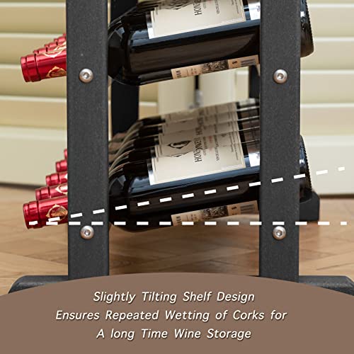 Torva Wine Racks Freestanding Floor,30 Bottles Wine Bottle Holder,6-Tier High-Density Plastic Wine Storage Display Shelves For Kitchen, Living Room, Wine Cellar, Bar(Dark Gray) #TOP4