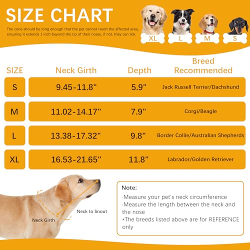 Image of ASENKU Dog Cone Collar, Soft Adjustable Cone for Dogs to Stop Licking, Lightweight Recovery Dog Cone After Surgery, Pet E-Collar for Small, Medium & Large Dogs(Grey, M)