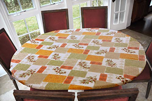 Best Promo Elastic Edged Flannel Backed Vinyl Fitted Table Cover - Olive Patch Pattern - Oblong/Oval - Fits Tables up to 48 x 68 40% Off Discount Elastic Edged Flannel Backed Vinyl Fitted Table Cover - Olive Patch Pattern - Oblong/Oval - Fits Tables up to 48 x 68