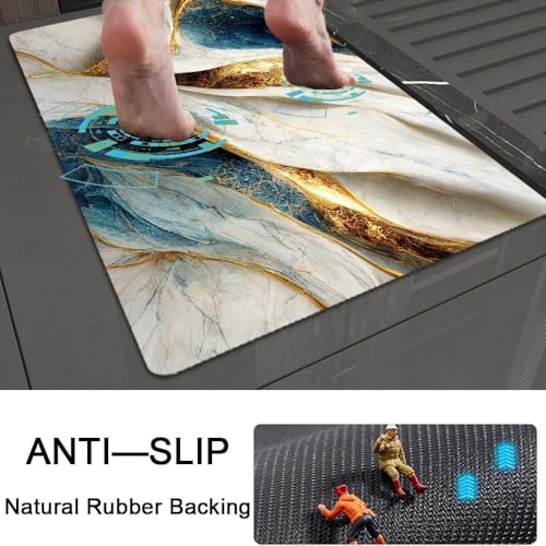 Image of FIGMENT 3D Anti-Slip Water Absorbent Bathroom Mat | Quick Dry Rectangular Bath Mat for Home, Kitchen Doorway, Office & Entryway Use | Soft, Odour-Free & Easy Clean Floor Mat (60x40 cm)