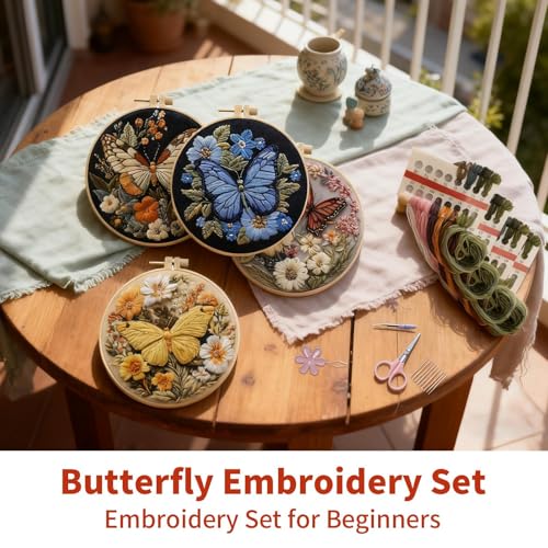 Kit broderie guidée papillon pour vos après-midis créatifs