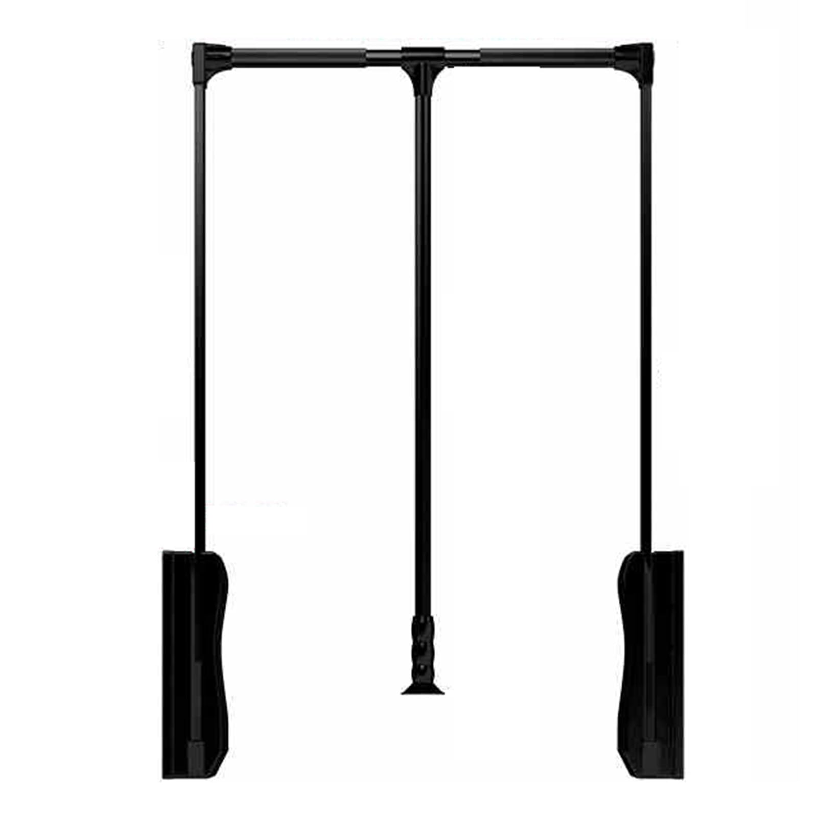 HTTGDGDH Adjustable Pull Down Closet Rod, Double Buffer Liftable Clothes Hanger, 33 Lbs Capacity For Clothes, Fits Cabinets 21.65-49.21 Inches Wide,Black-550-700mm