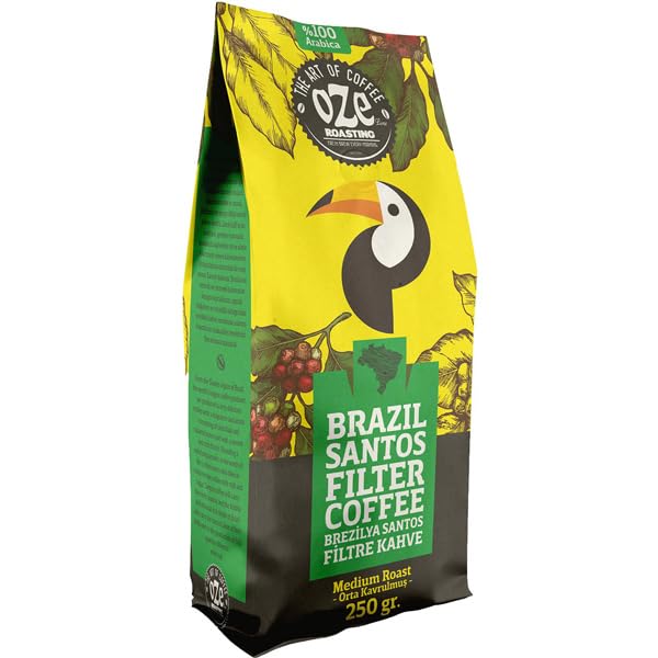 Filtre, Ozeline Oze Kahve Brazil Santos Kahve 250G Moka Pot için Öğütülmüş