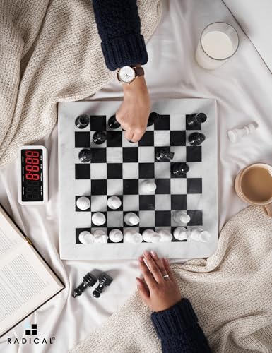 Jeu d'échecs en marbre lesté RADICALn de 38 cm style Staunton avec boîte - 2