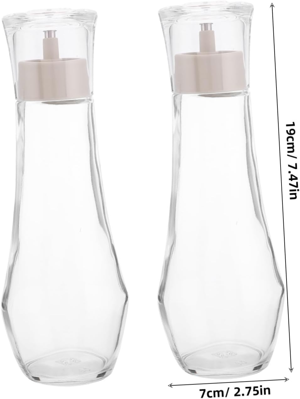 2pcs Glass Mouthwash Dispenser Refillable Bathroom Container with Lid Elegant Clear Decanter for Countertop Use Kitchen and Bathroom