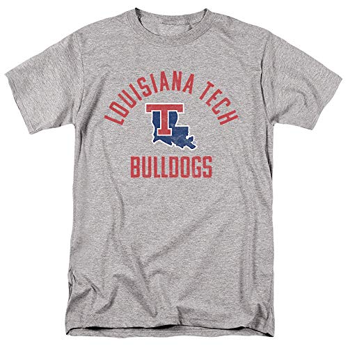 Louisiana Tech University Official Large Logo Short Sleeve Mens Cotton T-Shirt,Athletic Heather, X-Large