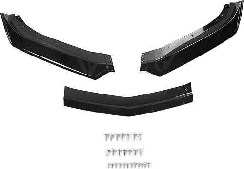 Vista 30 de IKON MOTORSPORTS, Borde de parachoques delantero compatible con Chevrolet Camaro 2016-2024, estilo 1LE con impresión de fibra de carbono, acabado