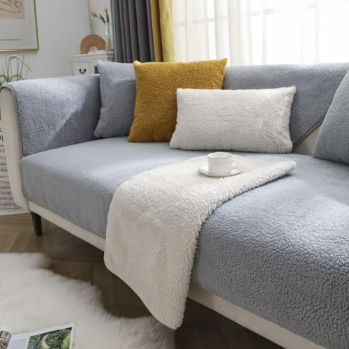 Votoko Sofabezug 1 2 3 4 Sitzer, Waschbare Couch Überzug, Sofaschoner rutschfest, Sofabezug l Form, Rechteckig Sofadecken für Sitzfläche, Universelle Sofa Überzug(Grau, 70x150cm)