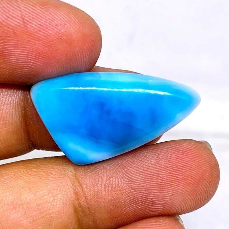 Cabochon Larimar triangle 28x15x6mm pour création de bijoux de litothérapie - 4
