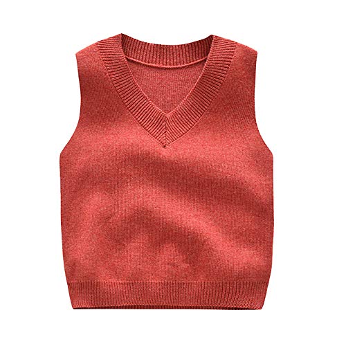 DaobaKIDS Kinder V-Ausschnitt Strickweste Jungen Ärmellos Pullover...