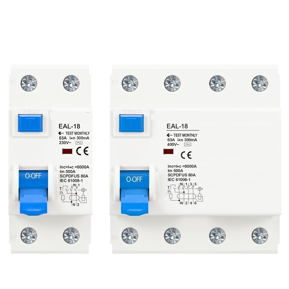 Disyuntor diferencial diferencial 2P 10/30/100mA Tipo AC RCCB RCD ELCB Interruptor diferencial electromagnético Interruptor de seguridad (30mA,2P 40A)