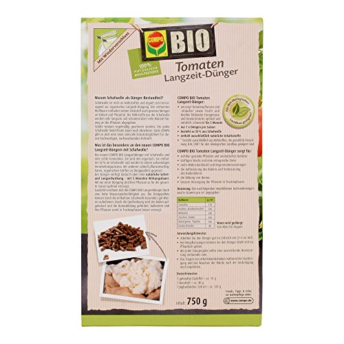 COMPO BIO Tomaten Langzeit-Dünger für alle Arten von Tomaten, 5 Monate Langzeitwirkung, 750 g - Image 3