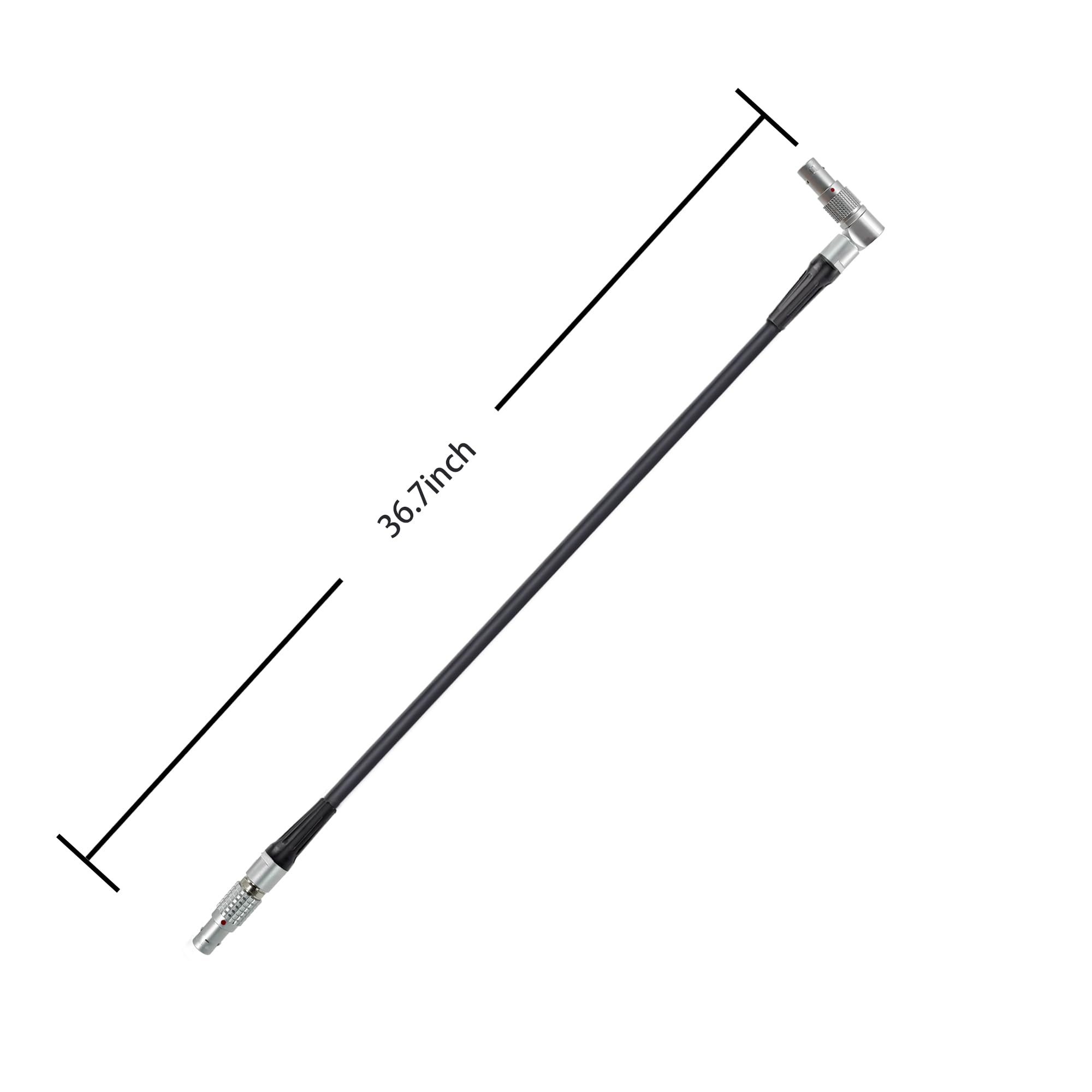 Cable de alimentación giratorio LEMO 0B de 2 pines macho a macho de 2 pines adecuado para Teradek Bond, SmallHD Monitor, ARRI Alexa, RED DSMC2, Z CAM E2 F6/S6, Transvideo, Preston, 39 pulgadas
