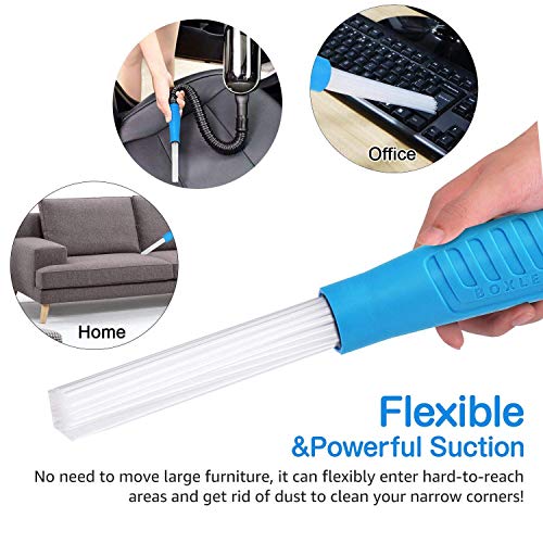 Vacuum Cleaner Dust Dirt Remover Universal Dust Brush Cleaner Vacuum Attachment Interface Tool As Seen On TV Flexible Tiny Tube Cleaning Tool for Car Corners Pets Drawers Air Vents Home - Thumbnail 2
