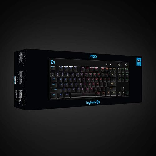 Logitech G PRO Tastiera gaming meccanica, ultraportatile senza tastierino numerico, cavo micro-USB rimovibile, tasti con retroilluminazione RGB LIGHTSYNC da 16,8M di colori, US Intl, PC/Mac - Nero - 9