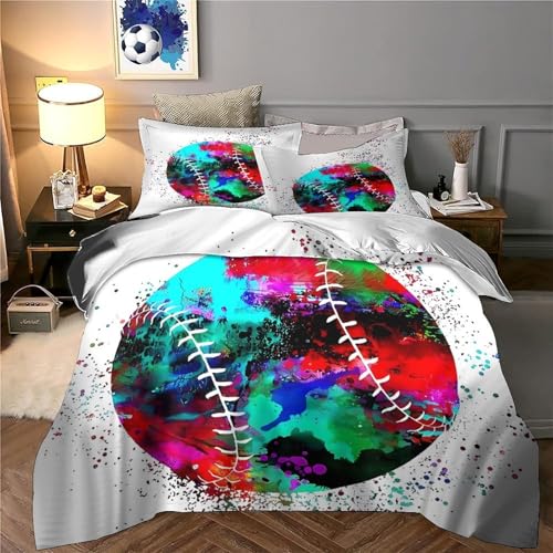 Parure de lit baseball 135x200cm pour lit simple en microfibre - 6