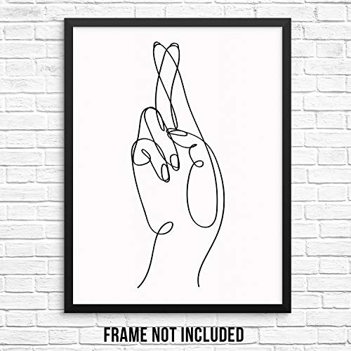 Abstract Fingers Crossed Hand Wall Decor Art Print Poster -11