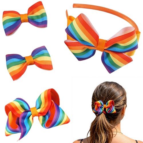 Set 4 Piezas Accesorios de Pelo Arcoíris miniatura 1