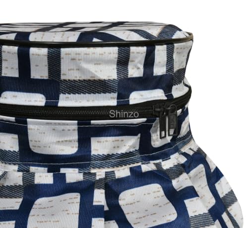 Image of Woah Cotton DustProof and Dustproof LPG Gas Cylinder Cover| Top Design Stain| Dust| DustProof PVC LPG Gas Cylinder Cover, Polyester Gas Tank Cover Fits StandardG (Pack of 1, Blue Block)