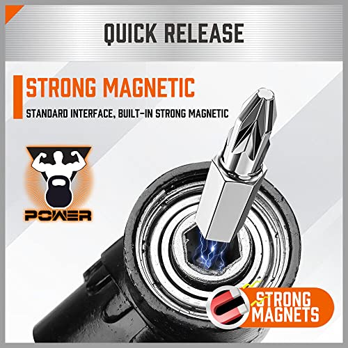 image for HORUSDY 4-Piece Right Angle Drill Adaptor, Impact Drill Bit Extension,