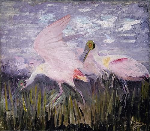 Tableaux Graffiti Art Mural Spatules rosées par Abbott Handerson Thayer 60x90cm