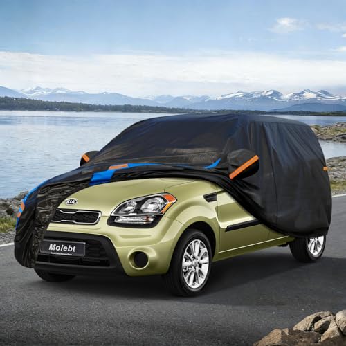 Image of Custom Fit SUV Car Cover for Kia Soul (2009-2026), Upgraded Waterproof All Weather Outdoor Auto Cover with Driver Door Zipper & Mirror Pockets, UV /Snow /Dust Protection