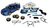 Motormax Defektes Modell fehlender Außenspiegel Subaru Impreza WRX Sti Limousine Blau 2007 Mit Tuningteilen 1/24 Modellauto Modell Auto