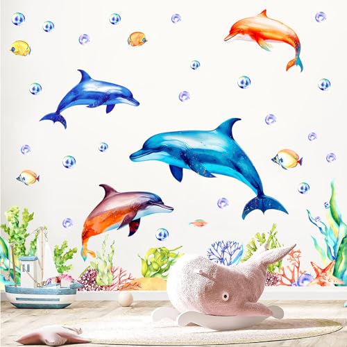 Vinilos decorativos grandes de delfín para pared miniatura 7