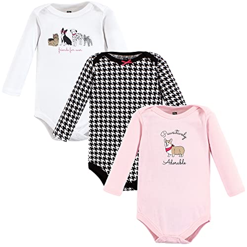 Image of Hudson Baby Baby Girls' Cotton Long-sleeve Bodysuits 3-pack