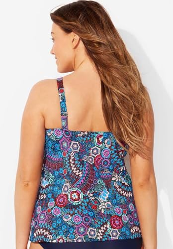 Swimsuits For All Women's High Neck Tankini Top (Plus2