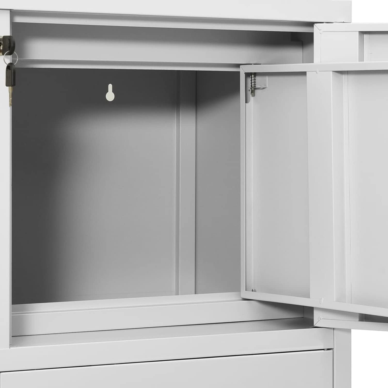 Gecheer Armadio per Ufficio, Design a Schedario, Grigio Chiaro, Acciaio, Vano Interno, Ripiano Regolabile, Cassetti con Guide, Cuscinetti a Sfera, 90x40x102 cm for Ufficio