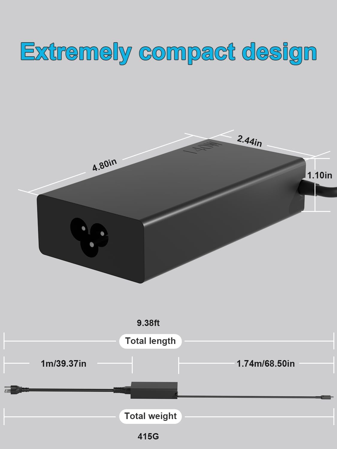 New Slim 140W Watt USB-C AC Charger Compatible with Lenovo Slim Pro 7 9, Yoga Pro 9 7 7i 9i, Legion 9, Legion Pro 5 5i 7 7i, ThinkPad Z16, Yoga Slim 7 5 Laptop Type C Power Adapter