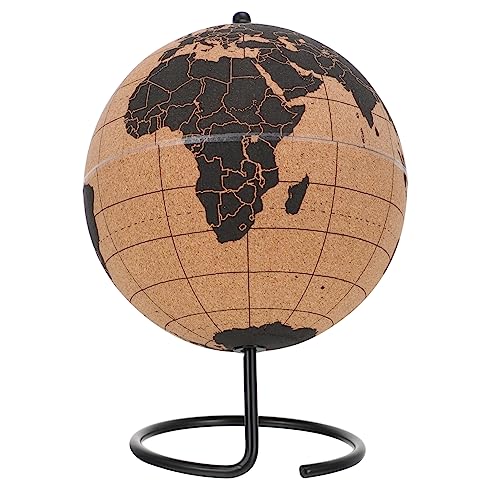 Abaodam Cork World Globe Tabletop Office Decoration Educational Tool for Boys and Girls Geographical Globes Stand for Study Room