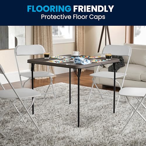 Flash Furniture Dunham 2.83' Square Plastic Folding Event Table with Carrying Handle, Bi-Fold Banquet Table for Indoor/Outdoor Events, Dark Gray by Flash Furniture - Used condition - Image 6