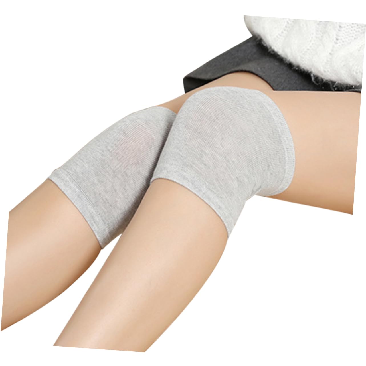 IWOWHERO Knee Warmers for Men Running Hiking Sports Support Sleeve Lightweight Grey Anti-slip Texture