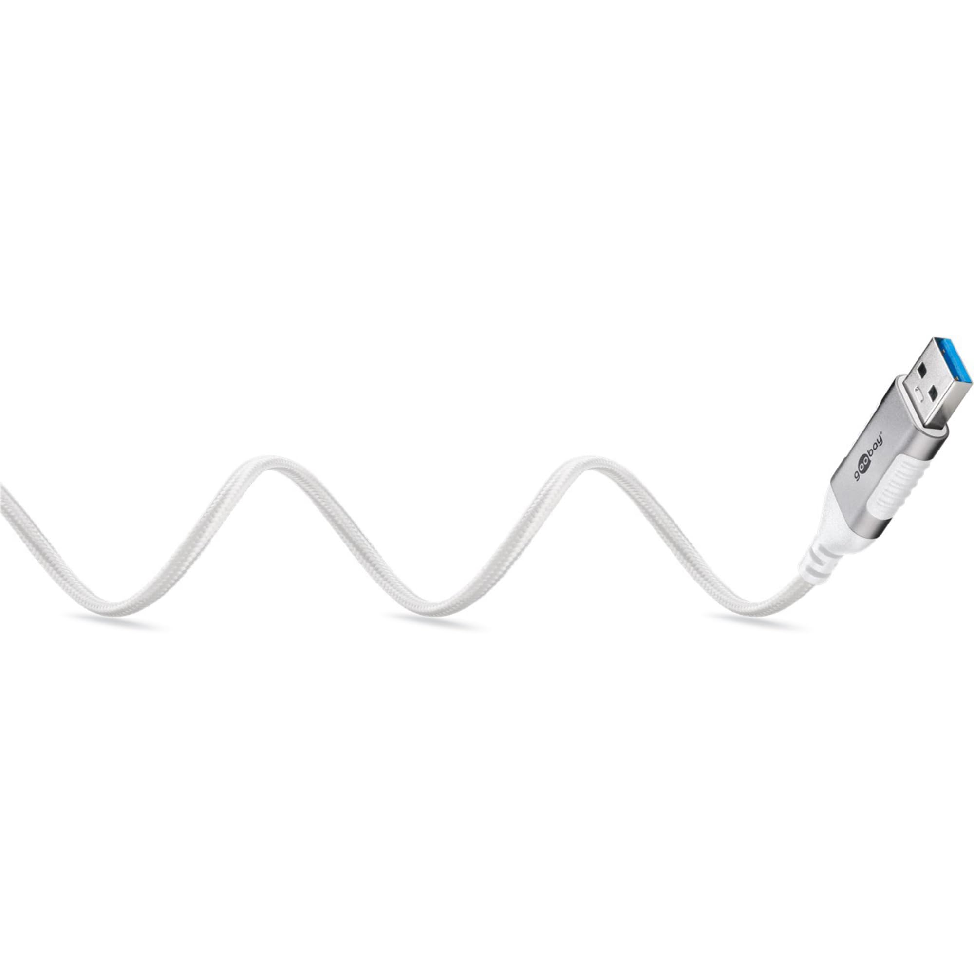 goobay Câble USB A 3.0 vers RJ45 Ethernet CAT 6 Slim/Câble adaptateur/Connexion Internet filaire stable avec routeur/commutateur réseau/Adaptateur USB vers RJ45 / 1 Gbit/s / 2 m / 74379 / Blanc