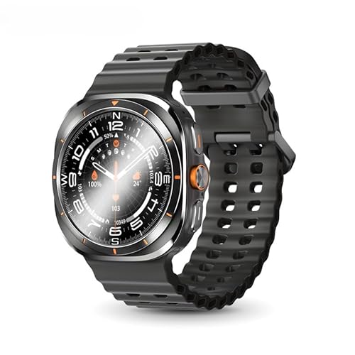 Reloj inteligente de 47 mm 7 Ultra para hombres y mujeres, AMOLED NFC, brújula, IP68, resistente al agua, frecuencia cardíaca, SpO2, reloj inteligente deportivo para Android y iOS (negro)