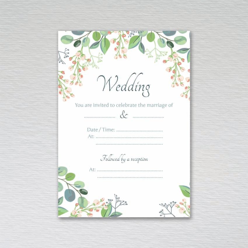Webspectations Pack of Wedding Invitations: Eucalyptus Wedding Invites (Pack of 20 without Envelopes) — image 1