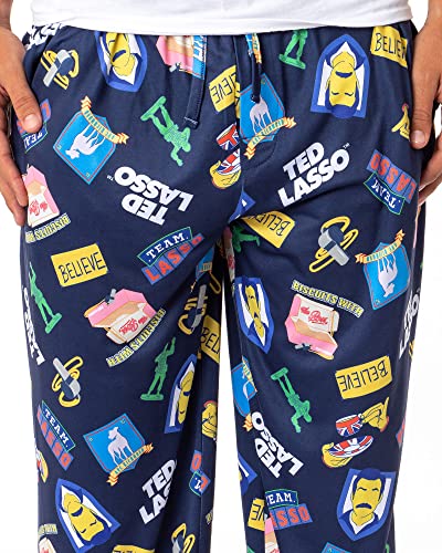 Ted Lasso Mens' TV Series Show Symbols Icons Believe Sleep Pajama Pants3